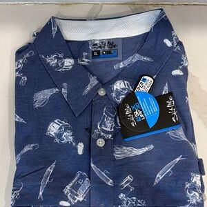 Salt Life SLX performance short sleeve button down polo shirt XL
